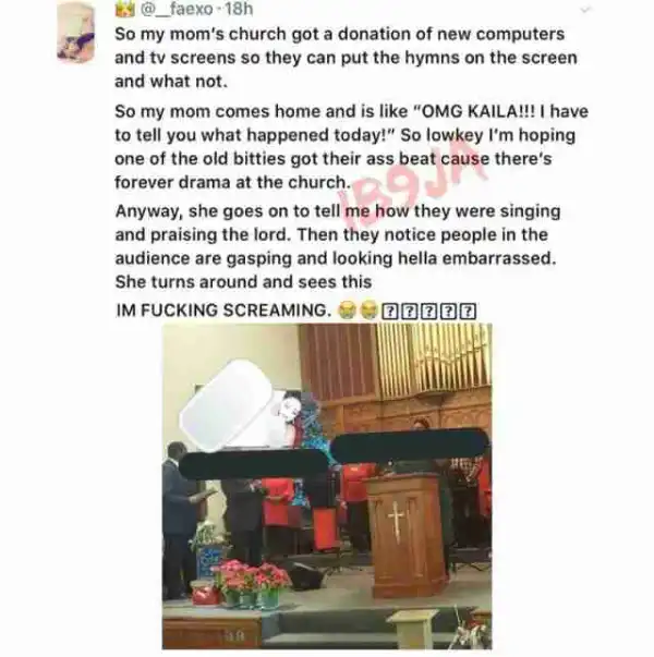 Adult Movie Mistakenly Displays On Church Screen During Service (Photo)